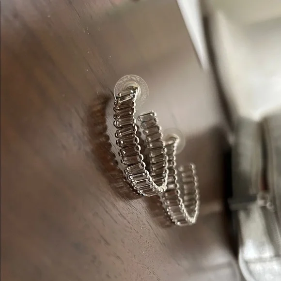 Melissa Lovy Baby Serena Hoops, Silver Hoop Earrings - Picture 2 of 4